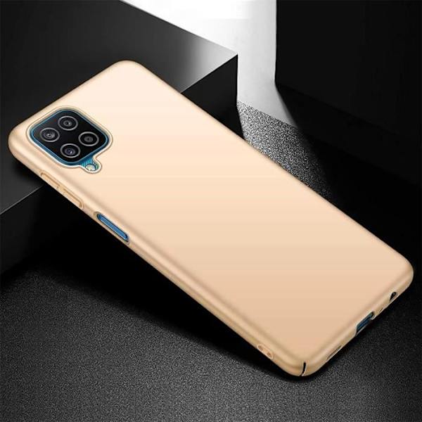 Fodral för Samsung A12 (6,5") Lot 2 härdade glasögon Mjukt skydd enfärgad bekvämt guld gyllene