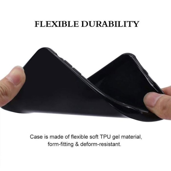 FZ-fodral för Samsung Galaxy A02S (6,5") + 2 X härdat glas, HD-skyddsfilm - TPU-fodral Silikonhölje Genomskinlig + svart