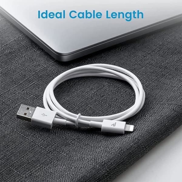 Set med 3 USB-laddarkabel för iPhone - PROSHOP - 1M - Vit Vit