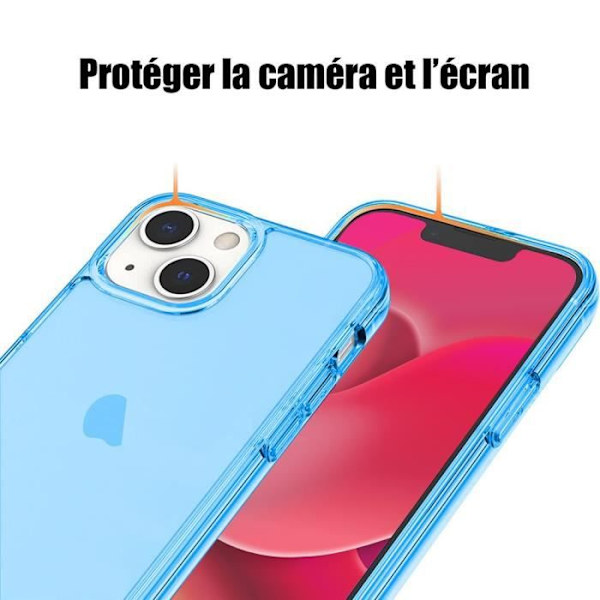 Silikonfodral till iPhone 14 Skydd Mjukt Stötsäkert Semi-Transparent Blå Blå