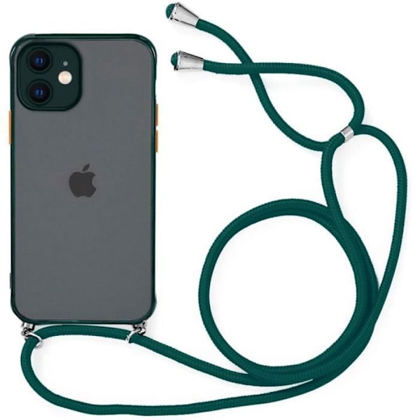 Skyddsskal - PROSHOP - iPhone 12 Mini - Hård - Nattgrön - Justerbar Rem Nattgrönt