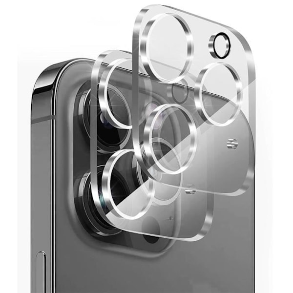 Fodral för iPhone 15 Pro Max Förstärkt TPU + 2 skärmar i härdat glas och 2 bakre kameraskydd Transparent