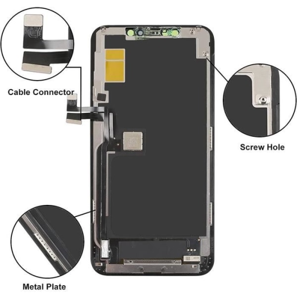 Komplett LCD-skärm för iPhone 11 Pro Max - BOOLING - Svart - 6,5 tum - 3D Touch Svart
