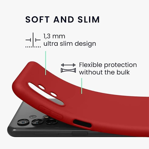 Fodral till Samsung A33 5G - Hög motståndskraftig mjuk silikon Precise Cutting Röd Röd