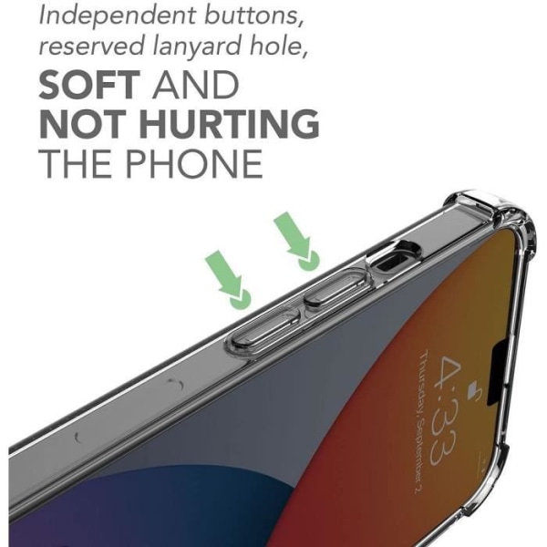 Transparent stötsäkert fodral för iPhone 13 Pro (6,1'') Anti-Scratch