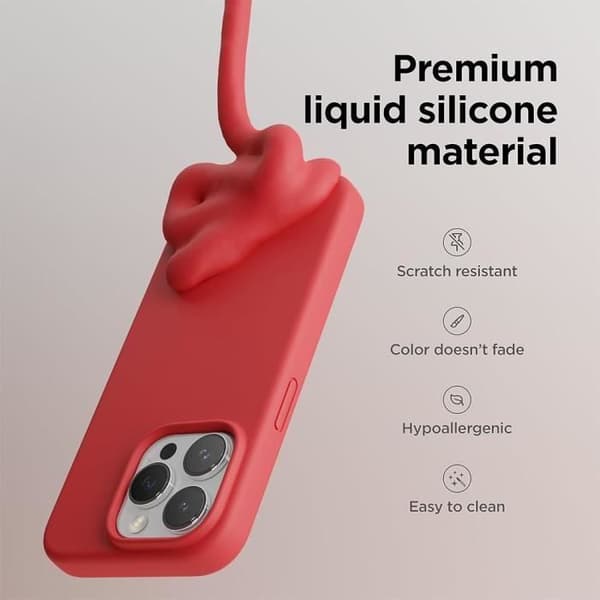 Skyddsskal - BOOLING - för iPhone 16 Pro - Mjuk silikon - Röd - Slim Röd
