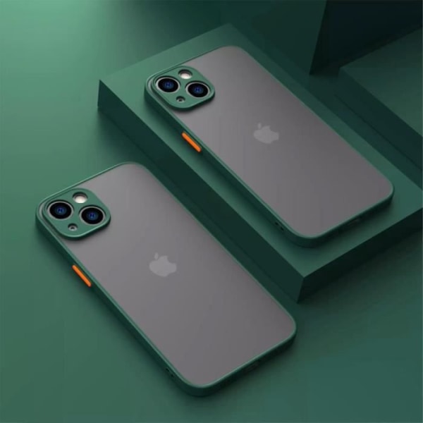 Cover til iPhone 14 Plus Ultra tynd silikone midnatsgrøn + 2 hærdede briller Nattgrönt