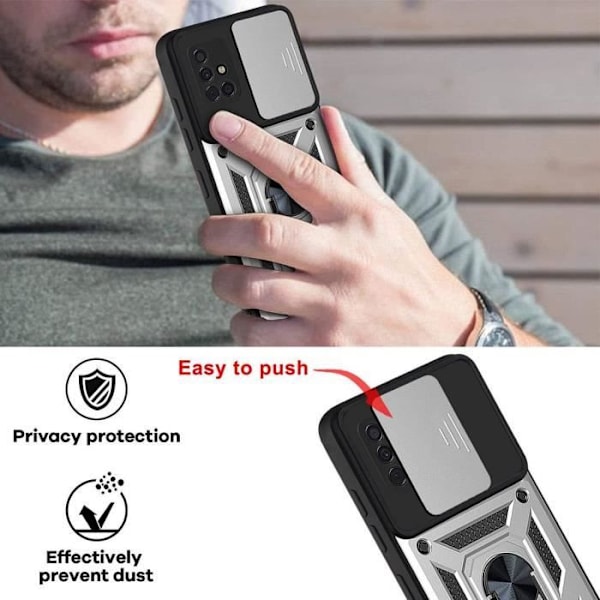 Skyddsskal - PROSHOP - för Samsung A51 - Arméestil - Repellerande - Stötsäker Silver Silver