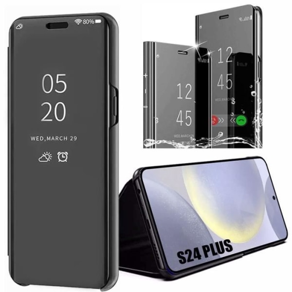 Fodral till Samsung Galaxy S24 Plus - S24+, spegeleffekt Stötsäkert skydd - Svart sort