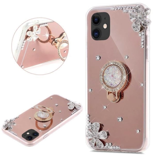 Fodral för iPhone 11 6.1" Mirror Silikon Kristall Shiny Bling Glitter Skyddsfodral Transparent Mjuk TPU Silikongel