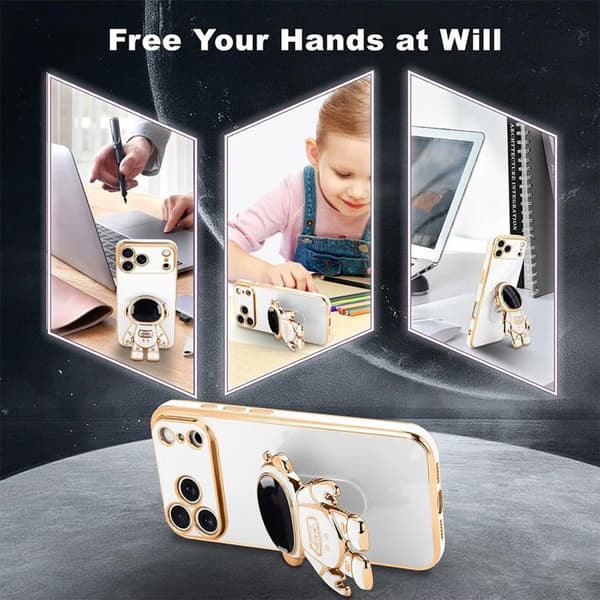 Coque - BOOLING - för iPhone 17 Pro Max - Stötsäker Vit med Astronaut Stöd Vit
