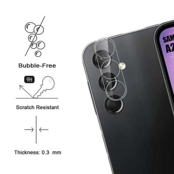 2 Bakkamera härdat glas för Samsung Galaxy A24 Transparent