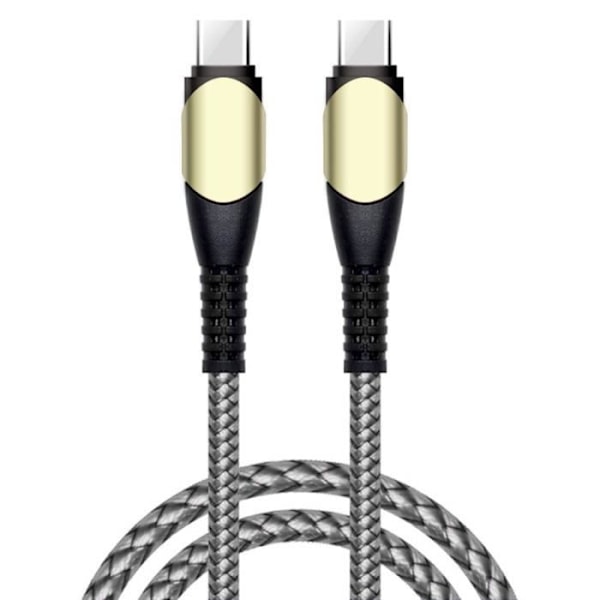 USB-C till USB-C 60W Snabbkabel för Samsung Galaxy A05s A15 A16 A25 A35 A36 A55 - Robust Nylon 1M Grå Grå