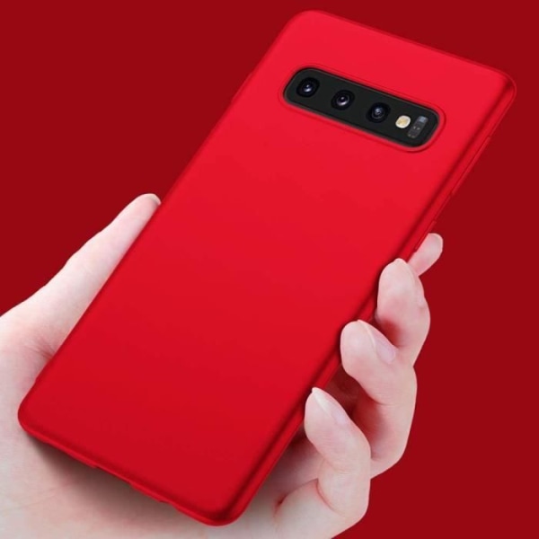 Beskyttelsesetui til Samsung Galaxy S10 - PROSHOP - Rød - Blødt mat silikone etui Röd