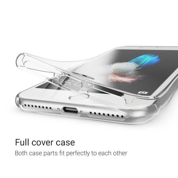 Coque - Moozy - iPhone 8 Plus, iPhone 7 Plus - Silikon TPU - Skydd 360° - Transparent Transparent
