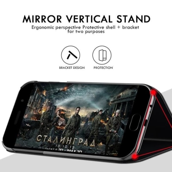 Til Samsung A72 Smart Mirror Flip Case Til SAMSUNG A72 Sort