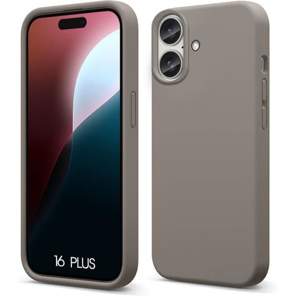 Skyddsskal - BOOLING - för iPhone 16 Plus - Flytande Silikon - Slim - Matt Grå