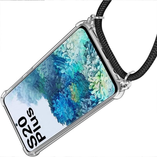 Crossbody-etui til Samsung S20 Plus (6,7") Blød anti-ridse gennemsigtig + lilla skulderrem Transparent-lila