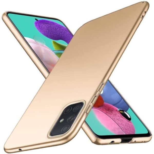 Etui til Samsung A51 (6,5") flydende silikone anti-shock beskyttelse guld gyllene