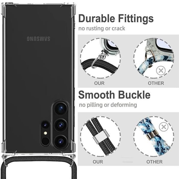 Skyddsfodral - BOOLING - Samsung Galaxy S24 Ultra - Mjuk - Represistent - Vit Transparent, vit