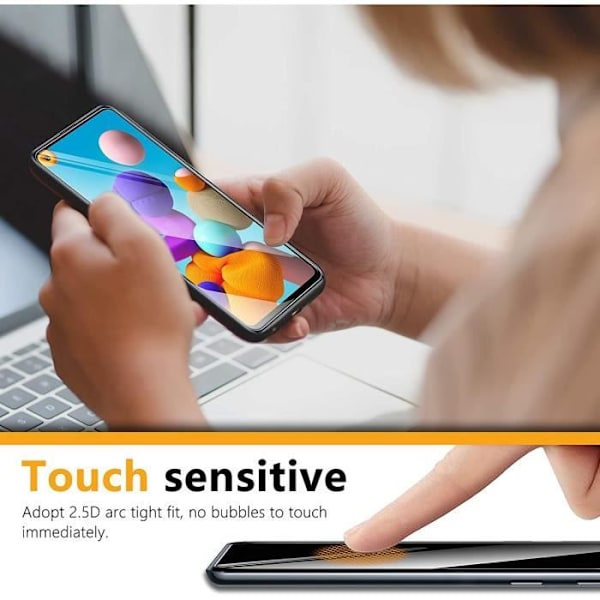 [3 delar] härdat glas för Samsung Galaxy A21s, [9H hårdhet][bubbelfri] Ultra-resistent glasfilm skärmskydd för Samsung