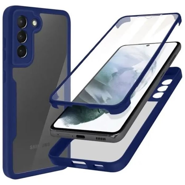 Fodral för Samsung S21 Plus (6,7") Marinblått 360-graders skydd Hårt förstärkt kant Helkroppen Anti-skrapa Solid