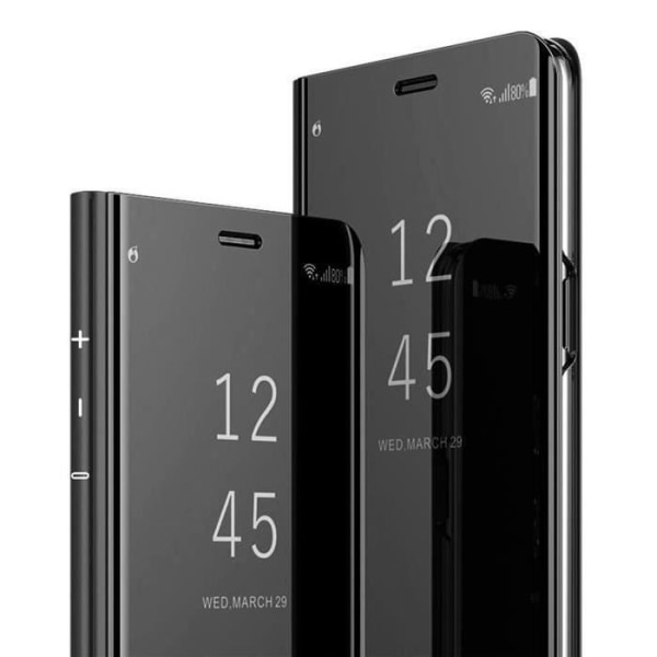 Samsung Galaxy S20 FE-fodral, genomskinlig, ultratunt spegelfodral med ställ för Samsung S20 FE, svart