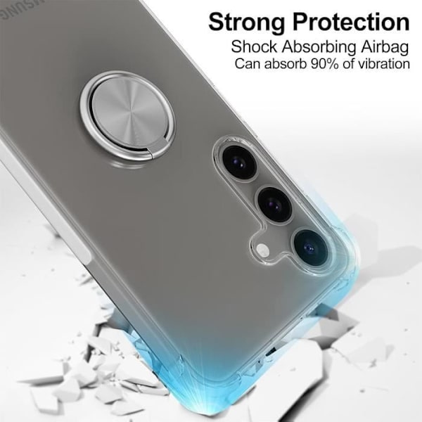 Skyddsskals - Samsung - Galaxy S24 FE - Mjuk - Transparent - Rotativt 360° Ringsupport Transparent