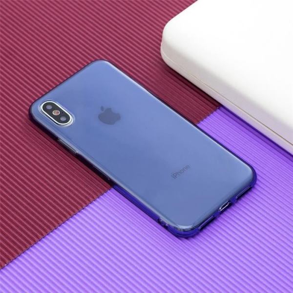 Mjukt flexibelt fodral för Apple iPhone XS (5,8")/ iPhone X, genomskinligt fodral 2 STK härdat glasfilm + 1 ST TPU Silikon Slim Cover Blå