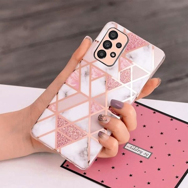 Skyddsfodral för Samsung Galaxy A33 5G - BOOLING - Rosa marmormönster - Smal Mjuk Stötsäker Rosa