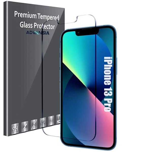 Skärmskydd - Advansia - iPhone 13 Pro - 9H härdat glas - Reptåligt - Högklassigt skydd