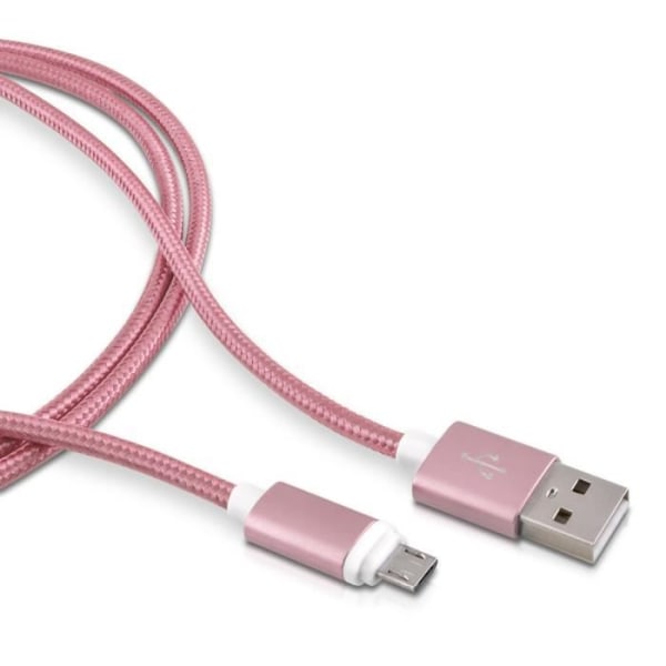 kwmobile Flätad Micro USB Kabel - Rosa Nylon Micro USB Laddare 1m - Universalladdare för t.ex. Samsung Sony Huawei telefon