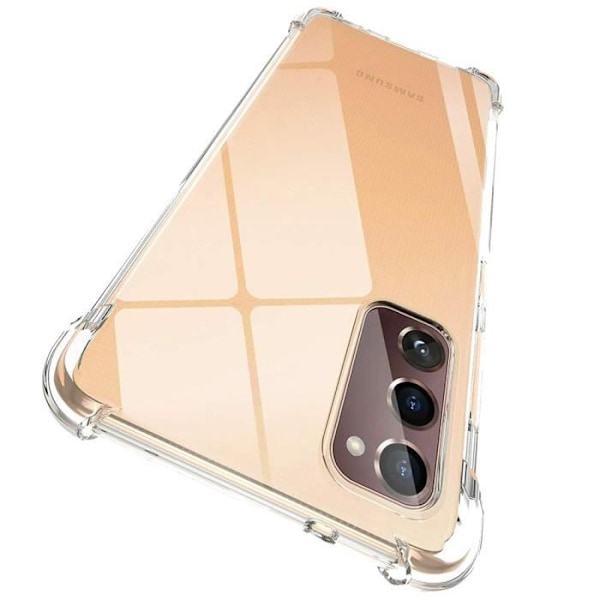 För Samsung Galaxy S20 FE- S20 FE 4G- S20 FE 5G: Stötsäkert mjukt TPU silikonfodral - TRANSPARENT + 3 härdat glasfilmer VIT