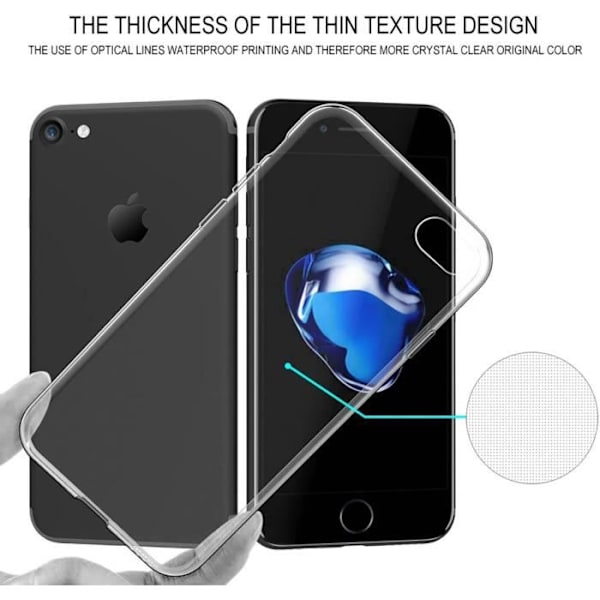Fodral för iPhone 7, iPhone 8, iPhone Se 2020 [Ultra Transparent Soft TPU Gel Silikon] Skyddsfodral med absorption