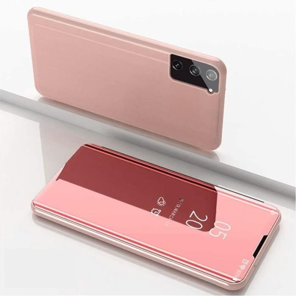 Pakke etui til Samsung A12 (6,5") + 1 beskyttelsescover af hærdet glas Pink Flapstøtte - Pink Rosa