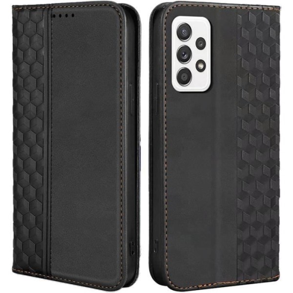 Skal för skydd - Samsung - Galaxy A53 5G - Syntetläder - Mönster Mosaik - Lyxig Svart Svart