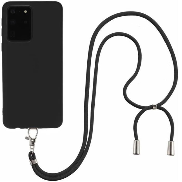 Taske til Samsung S20 Ultra (6,9") Slank anti-ridse anti-chok beskyttelse + skulderrem sort Svart