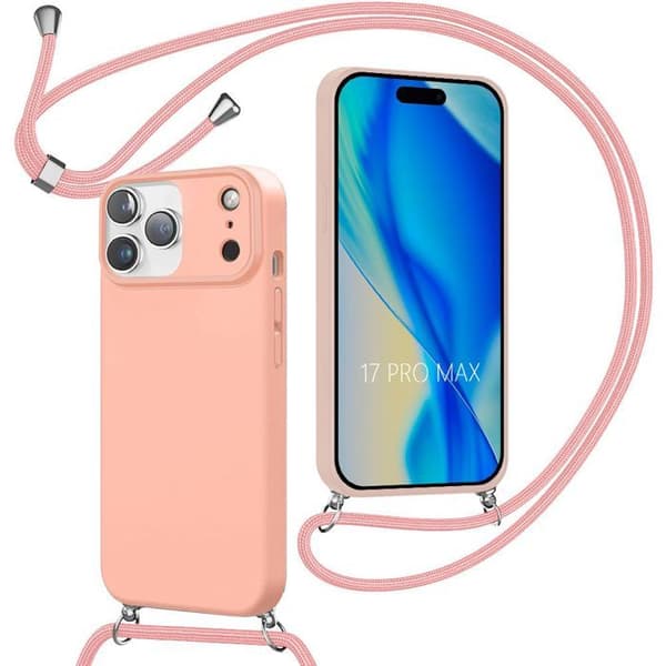 Skaft med Snodd - BOOLING - för iPhone 17 Pro Max - Stötdämpande Silikon - Rosa Rosa