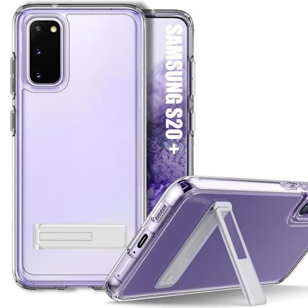 TPU-fodral för Samsung Galaxy S20+ - S20 Plus Transparent stötsäkert skydd med silverstativ