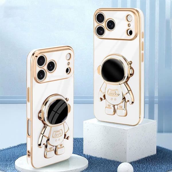 Coque - BOOLING - för iPhone 17 Pro Max - Stötsäker Vit med Astronaut Stöd Vit