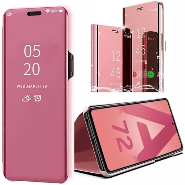 Fodral för Samsung A72 (6") Soft Smart View fram- och bakskydd Rosa Rosa