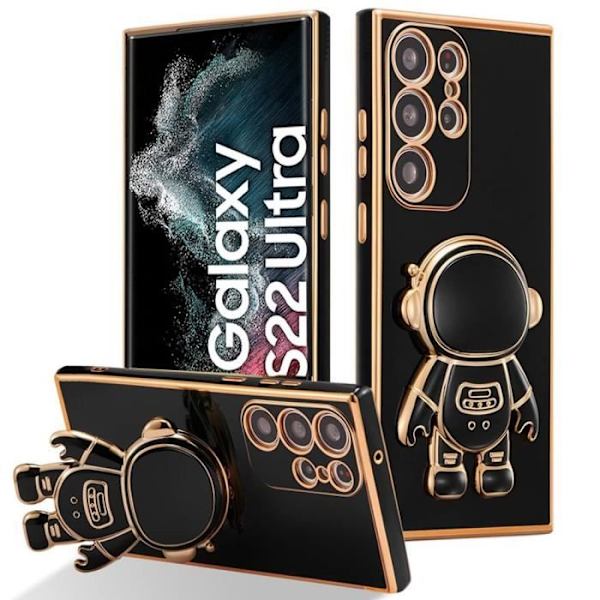 Coque - Samsung - Galaxy S22 Ultra - Silicone Mjuk - Stötsäker - Svart Astronautstöd Svart