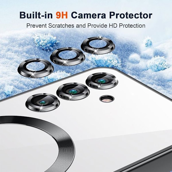 Coque för Samsung Galaxy S25 Plus (S25+) med Magnetisk Cirkel Kamera Skydd - Svart - BOOLING® Transparent, svart