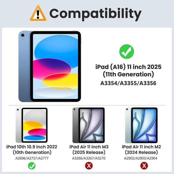 Coque + Härdat Glas - BOOLING - för iPad A16 (11") - Rotering 360° - Röd - Optimal skydd Röd