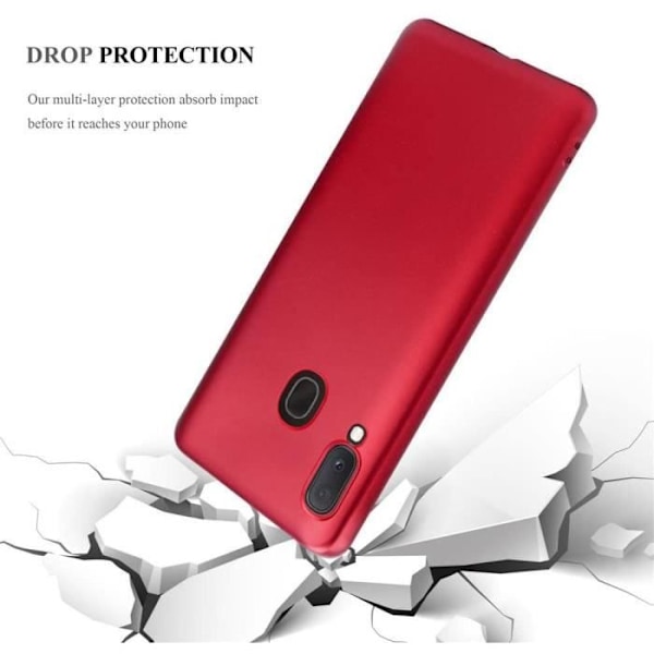 Fodral för Samsung A20e (5,8") + 2 härdade glasögon Ryggskydd enkel ljus färg Röd Röd