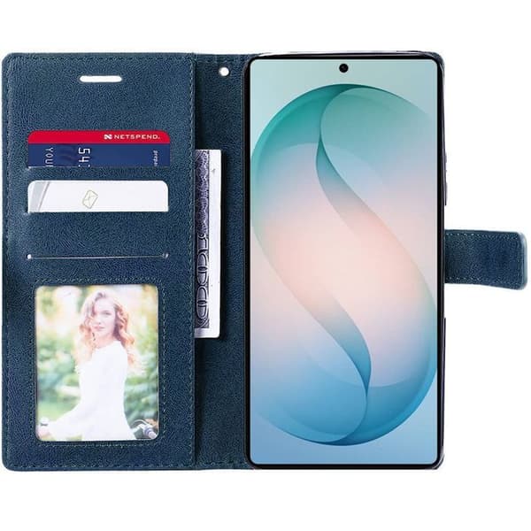 Coque Rabat - BOOLING - för Samsung Galaxy S26 Ultra - Skydd i PU-läder - Mörkblå marinblå