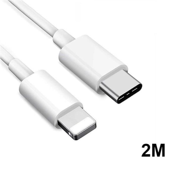 USB-laddningskabel för iPhone 14 Pro Max - E.F.ANSLUTNING - USB C till Lightning-kabel - 2 meter - Vit Vit