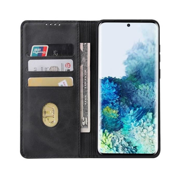 Svart plånboksfodral för Samsung Galaxy S10 skal med magnetisk stängning och 2 3D härdade glasögon med Stylus Toproduits®