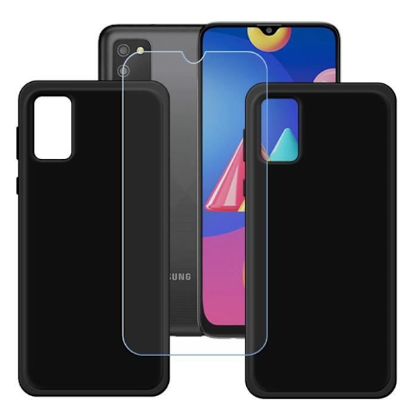 FZ 2 X svart fodral för Samsung Galaxy A02S (6,5") + härdat glas, HD-skyddsfilm - TPU-fodral Silikonfodral