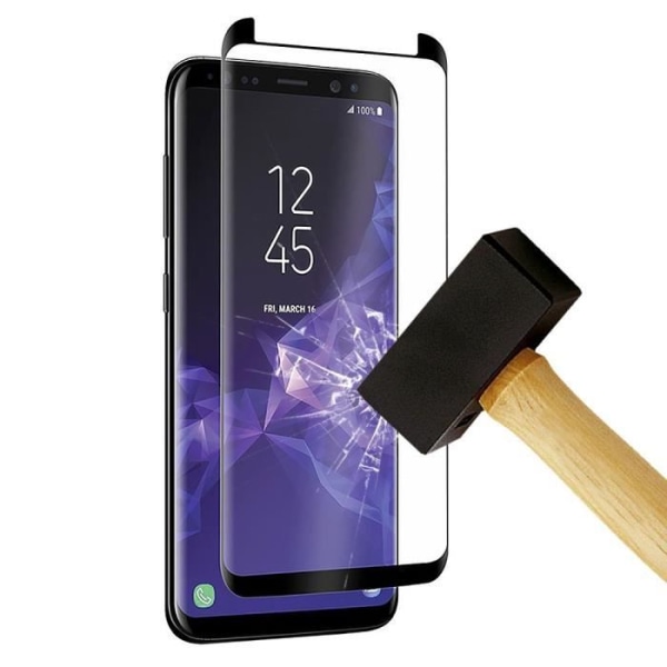 4D skärmskydd av härdat glasfilm till Samsung Galaxy S9 Plus Svart